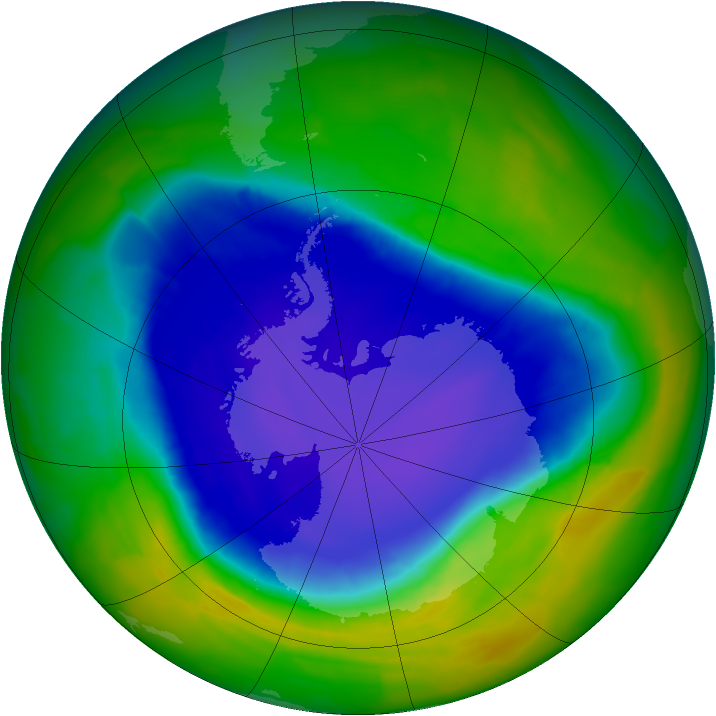 Antarctic ozone map for 05 November 2011